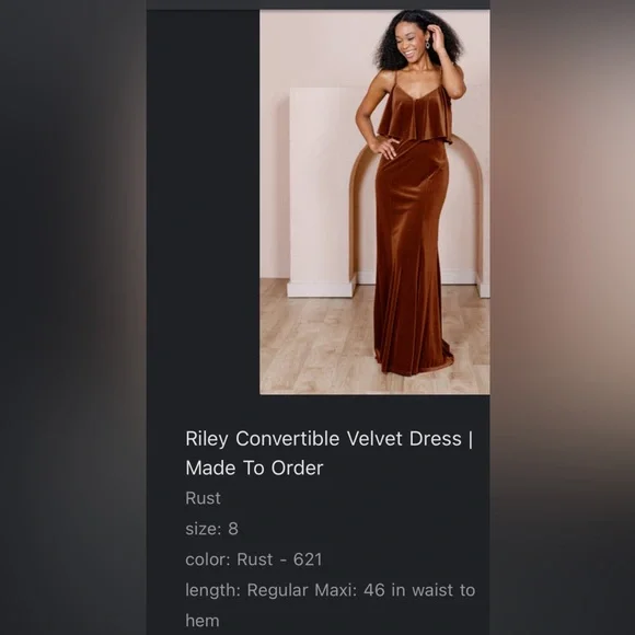Dresses | Velvet Dress Rust Color Size 8 Never Worn